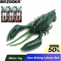 Bazooka Lobster Bait Fishing Lure Silicone Soft Lead Hook Sinking Swimbait Wobblers JIG Shad Worm Jighead Bass Pike Winter Bait
