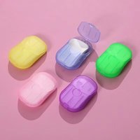 2/3/4/6Box Disposable Paper Soap Portable Paper Soap With Plastic Box Foaming Paper Soap For Outdoor Camping Hiking Travel