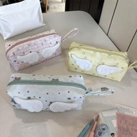 New Angel Stars Pen Bag Large Capacity with Handle Stationery Bag Cartoon Gift Cosmetic Bag Students Supplies