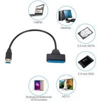 SATA to USB 3.0 Cable Up to 6 Gbps for 2.5 Inch External HDD SSD Hard Drive SATA 3 22 Pin Adapter USB 3.0 to Sata III Cord