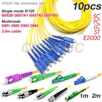 10pcs SC LC FC ST E2000 Optical Fiber Pigtail SM, Multimode G652D G657A1 G657A2, G657B3, OM1, OM2, OM3, OM4 2.0mm Cable APC UPC