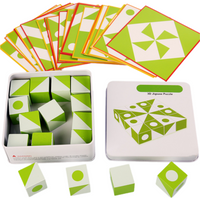 Wooden 3D Puzzles Game Geometric Shape Logic Thinking Educational Toy for Kids Early Learning Intellectual Children's Gifts
