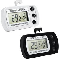 Digital Fridge Thermometer Max/Min Record Waterproof Temperature Gauge Large LCD Magnetic Back& Hook for Kitchen Home Restaurant