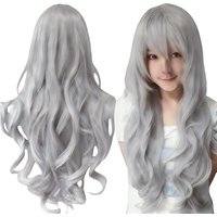 Synthetic Hair Silver-grey Cosplay Wig Suigintou Lolita Hair Curly Anime Wigs Hairpiece Griffith Halloween Costume Wig
