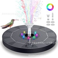 Solar Fountain Bird Tub Bird Feeder Floating Fountain with Battery LED Lights Swimming Pool Fountain Pump