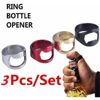3 Pcs/set Stainless Steel Creative Versatile Cool Finger Ring Bottle Opener Bar Beer Tools(color Random)