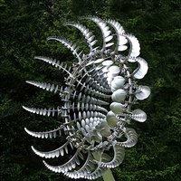 1 solar powered iron wind sculpture, 3D powered windmill, no need for electricity, outdoor garden and courtyard art