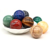 30mm Natural Stone Ball Polished Globe Amethyst Lapis Gemstone Massaging Sphere Chakra Reiki Healing Crystal Balls Home Decor