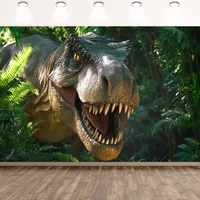 1 polyester dinosaur background cloth - jungle design, suitable for all types of parties, durable event banner