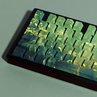 PBT Keycaps Double Print Dye-Sub Cherry Korean German Spanish Russian Custom Green Keycap For Keyboard GameWooting DrunkDeer