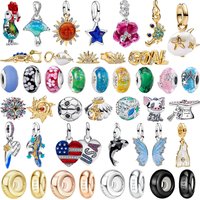 New Original 925 Sterling Silver Charms Fish Pearl Shell Beads Murano Ring Pendant Bracelets Necklaces Womens DIY Jewelry Gift