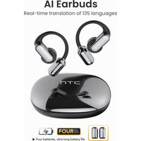 Bluetooth Headphones HTC NE50 AI Translation Open Ear, Surround Sound Comfort Sport Fit, Long Battery Life Wireless Earbuds