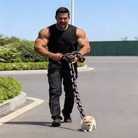 2 Funny Dog Leashes - Black - Large Plastic Chain Leashes, Suitable for Small Dogs, Cats, and Puppies - Humorous Chihuahua,