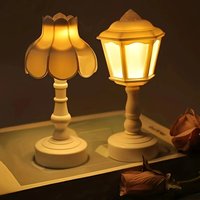 Geometric Flower Bud LED Table Lamp Touch Control Button Battery Desk Night Light for Bedroom Dining Room Decor