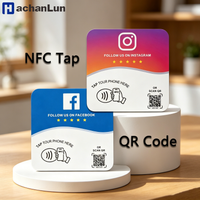 Programmierbare NTAG215 NFC-Karte 13,56 MHz, editierbarer QR-Code, Standkarte, Google-Bewertung, quadratische Tischdisplay-Station