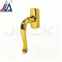 Antique Gold-Plated Solid Brass Door Handle - Curved Carved Vintage Handle for Aluminum Alloy Windows/Doors Luxury Decorative