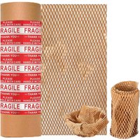 50M Honeycomb Paper Roll 30cm 38cm Eco-Friendly Honeycomb Wrap Cushioning Packaging Natural Honeycomb Paper Shipping Packagin