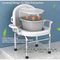 Bedside Toilet Portable Commode Seat Height Adjustable Odor Proof Mobile Toilet Chair for Elderly Pregnant Women