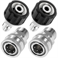 4Pcs Pressure Washer Adapter Set, Quick Connect Kit, M22 14mm to M22 Metric Fitting, Stainless Steel
