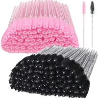 2025 Trend 200Pcs Extensions & Makeup Grooming Mascara Crystal Eyebrow Brush for Eyelash Wands -Lash Spoolies, Disposable