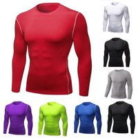 Men Long Sleeve Slim Tops Tees Sportswear Gym Fitness Compression T-shirt Running Football Jersey Outdoor Jogging Tight Quick