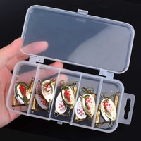 10PCS gold and silver rotating sequins set,hand cranked pieces, three hooks, metal sequins, upturned mouth bass fishing lure set