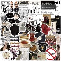 10/30/50PCS Retro Black White PVC Sticky Sticker DIY Laptop Luggage Skateboard Decoration Scrapbooking