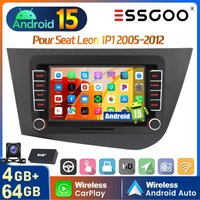 ESSGOO 7'' 32/64GB Android 15 Für Seat Leon 1P1 2005-2011 GPS-Navigation Kabelloses Carplay Android Auto AI-Sprachsteuerung RDS WIFI SWC Haupteinheit