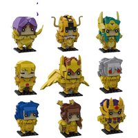 Moc Saint Seiyaed Golden Twelve Constellation Brickheadz Building Blocks Japanese Anime Action Figures Warrior Bricks Toys