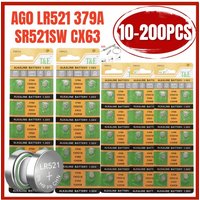10-200PCS AG0 LR521 379 179 Button Cell Battery SR521SW 379A D379 SR63 Button Coin Cell Alkaline Batteries for Watch Battery Toy