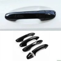 For Mercedes Benz C-class W205 2015-2021 Glossy Black Carbon Fiber LHD Car Door Handle Cover Styling Accessories Stickers