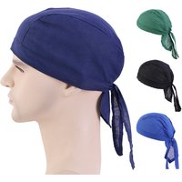 Unisex Cotton Durag Men Women Breathable Bandana Hat do doo du rag Headwrap Pirate Hat Chemo Cap Solid Color Hair Accessories