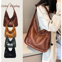 13" (33cm) vintage shoulder bag, versatile commuter fashion tote bag, unique design, high-quality PU material