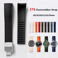 18mm 19mm 20mm 21mm 22mm 24mm CTS Fluoro Rubber Strap Men Women Universal FKM Curved Quick Release Watch Band for Cut To Size