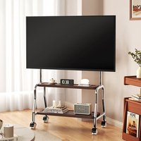 Mobile TV Stand Floor Cart Wheels Stainless Steel Universal 32-75 Inches Movable TV Stand TV Mobile Stand Monitor Mount