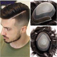 Diamond Lace Top Skin Around With Lace Front Male Hair Prosthesis Natural Human Hair Men's Wigs Natural Hairline Toupee For Men