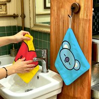 Cute BT21 Polyester Hand Wiping Towel, Hanging Towel, Quick Dry for Kitchen Bathroom Daily Supplies