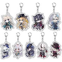 Cute Anime Game GENSHIN IMPACT Neuvillette Wriothesley Lyney Furina Keychain Accessories Cosplay Pendant Set Prop Badge Gift