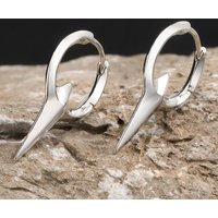 Vnox Personality Cool Mens Hoop Earrings, Silver Color Metal Hoops, Punk Hiphop Piercing Ear Jewelry
