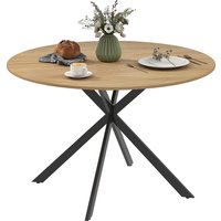 Homcom Ronde Eettafel voor 4 personen Ø120X75 cm Eiken