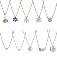 S925 Silver New Snowflake Pearl Pentagonal Heart Necklace Fashion Women's Necklace Jewelry