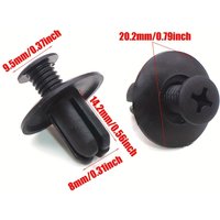 100Pcs 8mm Black Plastic Rivets Auto Fastener Clips Bumper Fender Accessories for Multiple Cars