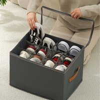 Boîte à chaussures pliable en tissu avec couvercle, organisateur anti-poussière pour vêtements et accessoires, rangement multifonctionnel pour la maison