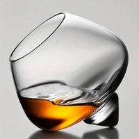 250ml Whisky Glasses Belly Beer Rotating Glass Red Wine Spinning Whiskey Rolling Liquor Brandy Shaking Cup Home Rock Bar Decor