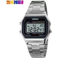 Skmei 3Bar Waterproof Digital Watch Reloj Hombre For Casual Sport 1123 Fashion Men Stainless Steel Strap LED Display Watches