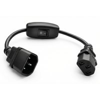 IEC C14-C13 Extension Power Cord Short 0.3M 0.5M IEC 320 C13 to C14 Power Cord with on/off Switch Power Extension Cable C13-C14