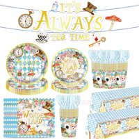 20p Fairy's Adventures in Wonderland Party Supplies Festival Disposable Meal Plates Paper Cups Towels Tablecloths Decoration Set