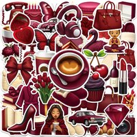 AliExpress Charile 10/30/50pcs INS Retro Red Graffiti Stickers DIY Laptop Travel Luggage Phone Case Notebook Fridge Bike Diary Decoration Sticker