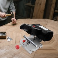 Mini Elektrische Gehrungssäge 6000 U/min Heimwerker-Tischsäge 0 ° -45 ° Verstellbare Metall-Holz-Kunststoff-Stichsäge mit Klemmvorrichtung
