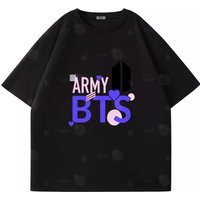 Y2K BTS ARMY Print Family Matching T Shirts Casual Short Sleeve Tees for Couple Kids Summer Soft Fashion BT21 Themed Outfits